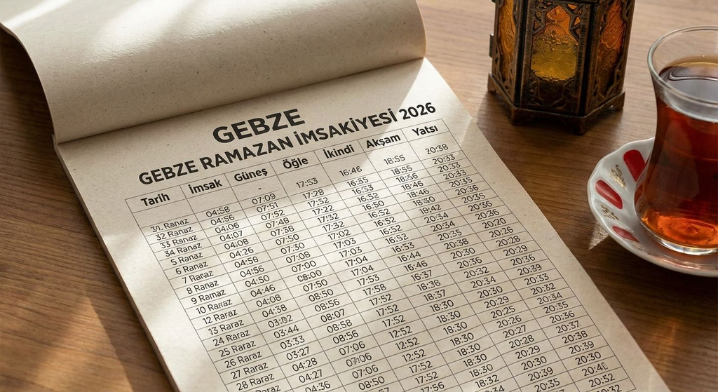 2026 Gebze İmsakiye – Sahur ve İftar Saatleri